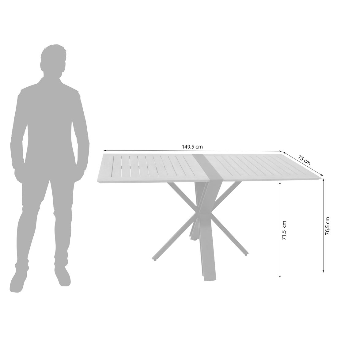 LC Garden Unicamo Klapptisch 149,5x75cm Aluminium/Teak