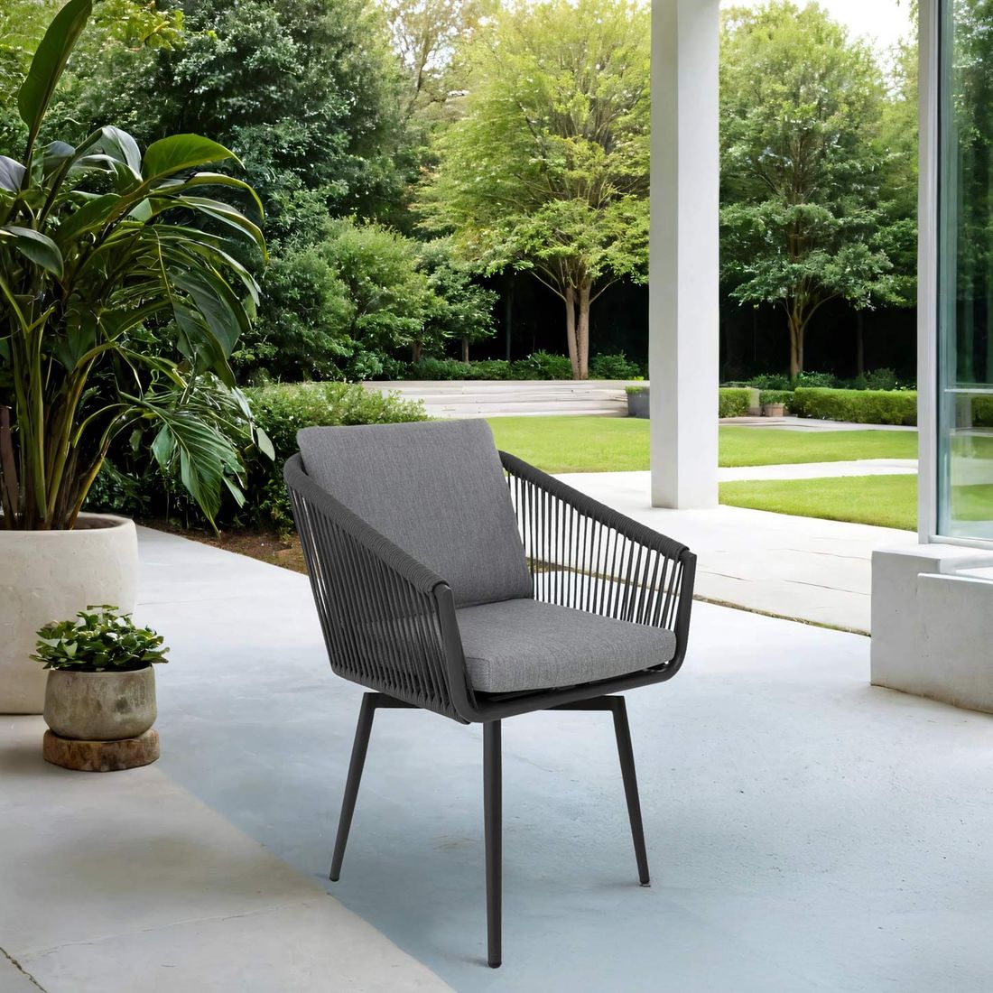 OUTLIV. Alex Gartensessel drehbar Aluminium/Rope/Olefin