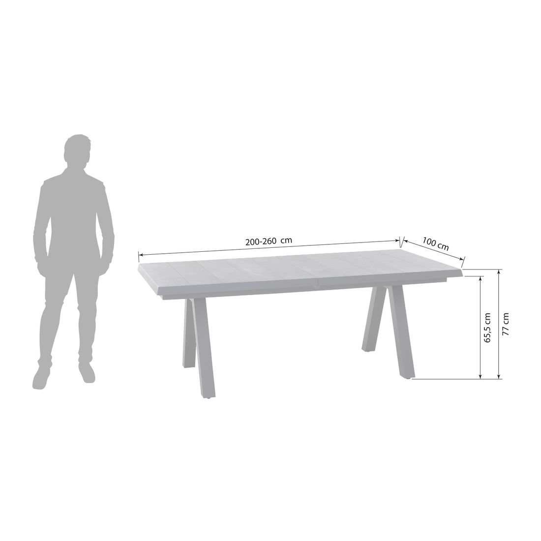 Siena Garden Corido Move Gartenmöbel-Set L (6 Plätze) Tisch 200/260x100cm