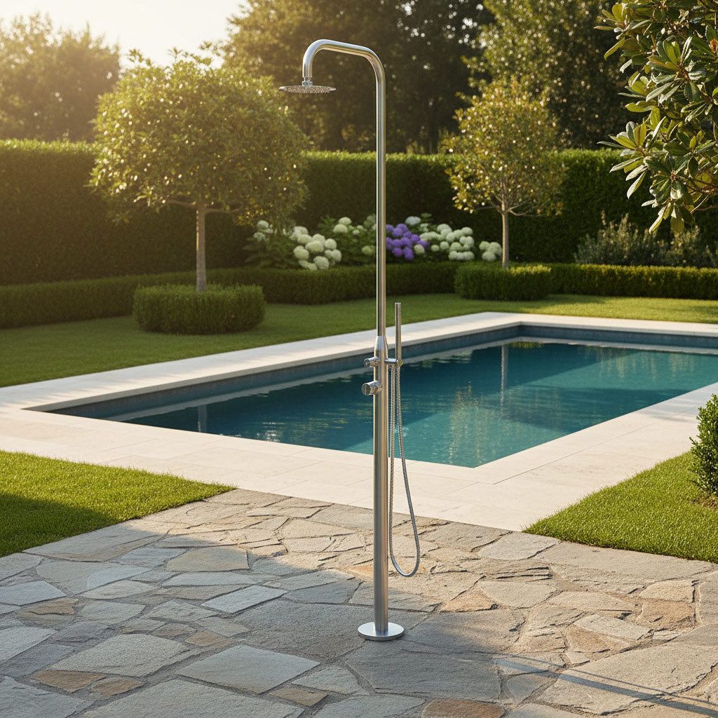 Ideal Juist Gartendusche Warmwasser V2A Edelstahl