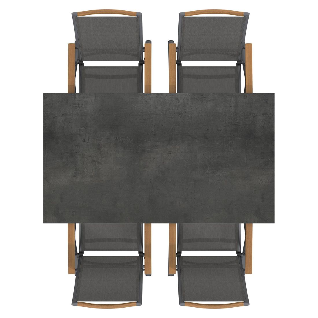 OUTLIV. Jacob Gartenmöbel-Set M verstellbar (4 Plätze) Tisch 160x90cm