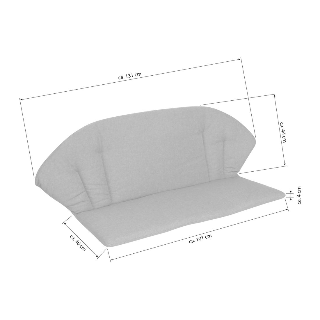 KETTtex Elegance Bankauflage 84x101/131cm Kunstfaser