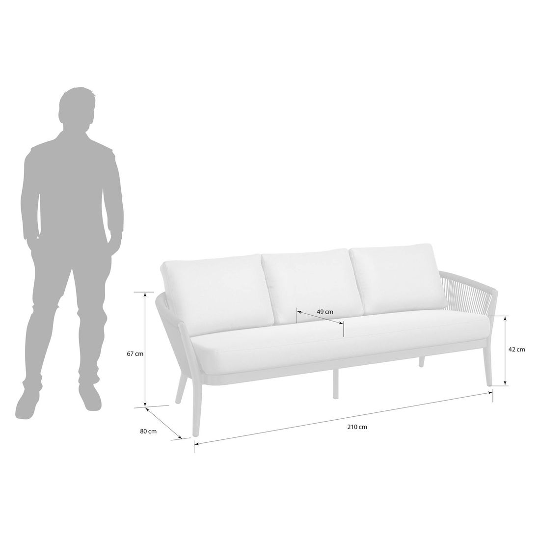 OUTLIV. Monet Gartenloungesofa Aluminium/Rope