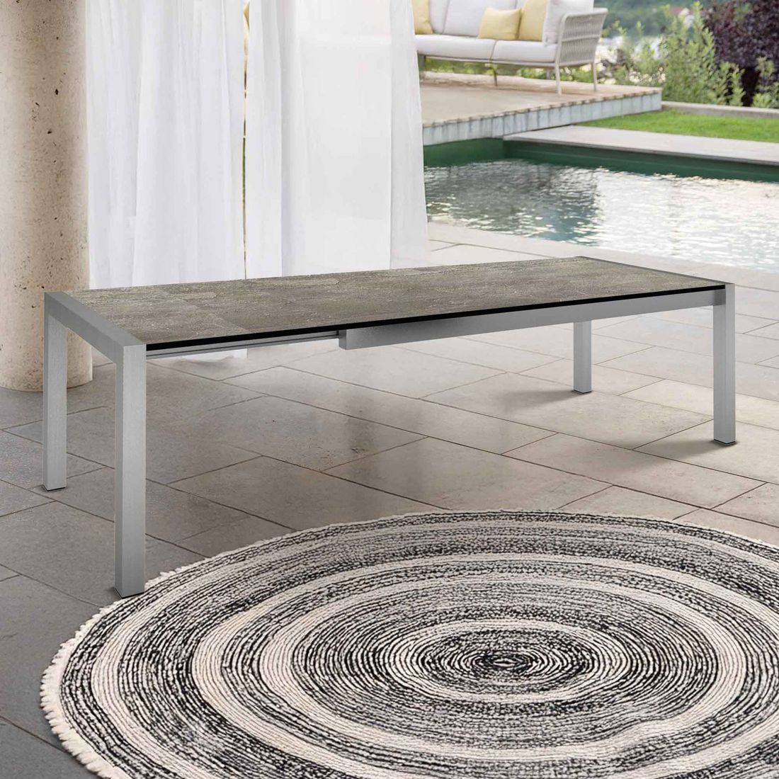 Stern Ausziehtisch 214/294x100cm Edelstahl/Silverstar