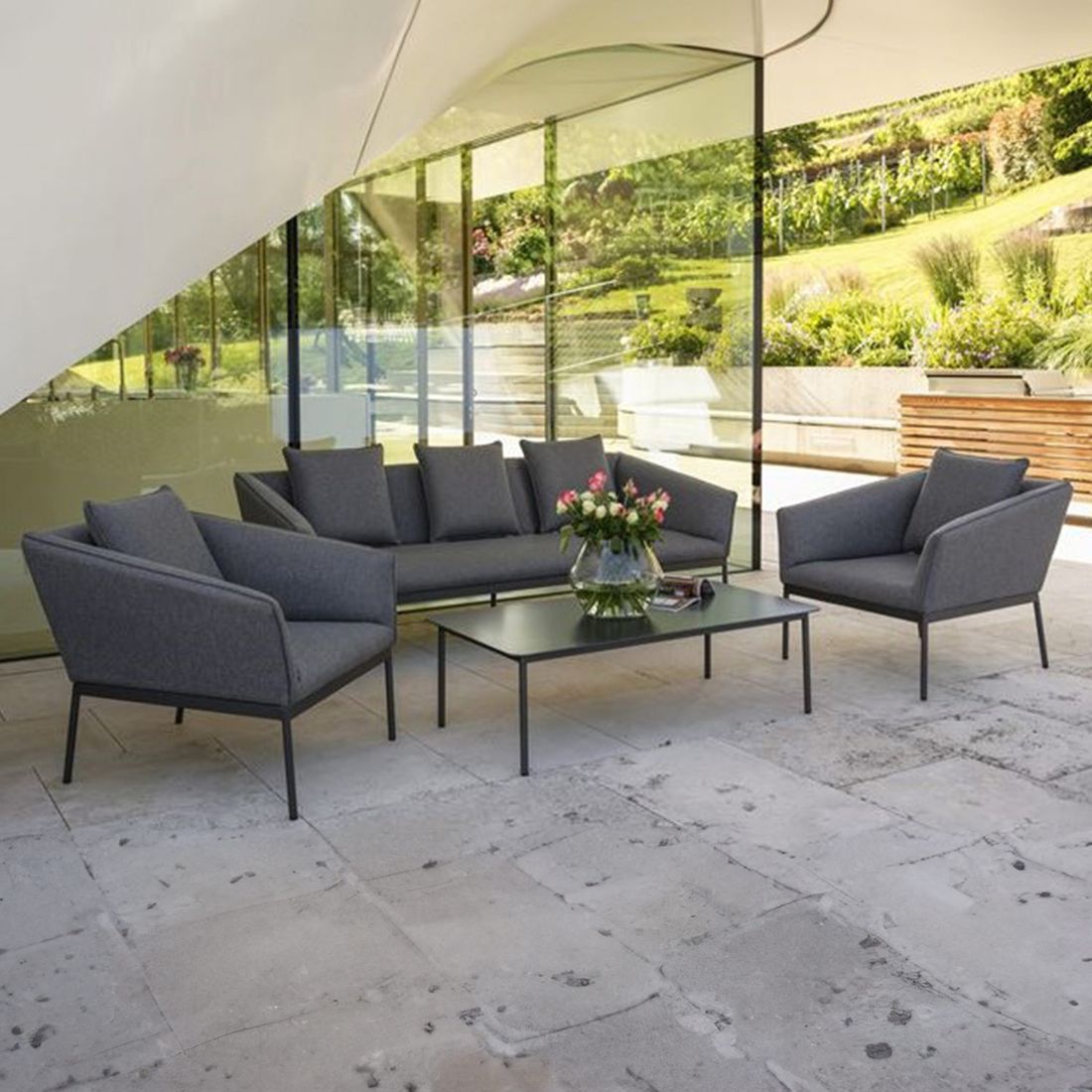 OUTLIV. Finn Loungetisch Aluminium 120x60cm