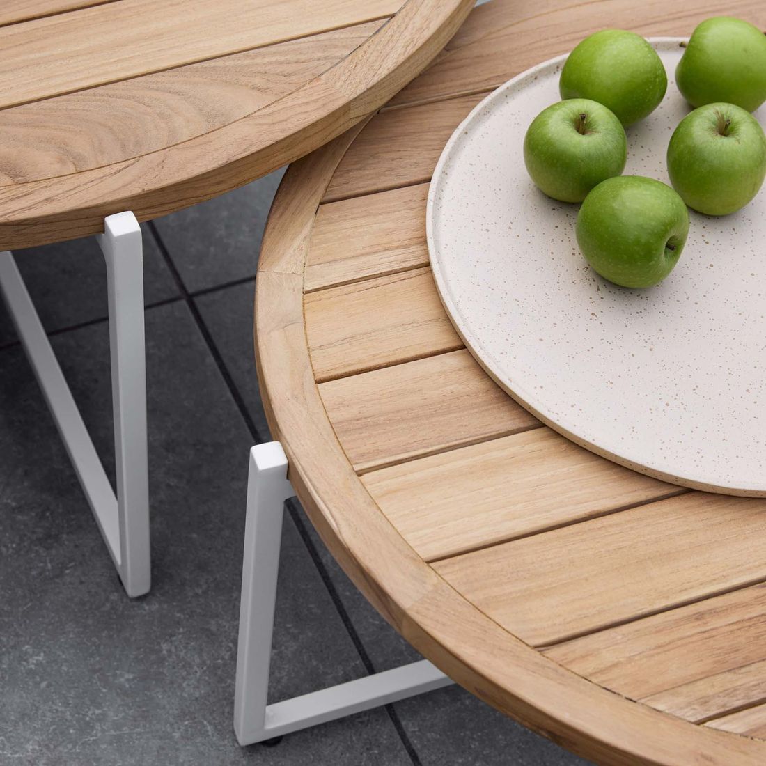Apple Bee Condor Loungetisch Ø74x38cm Aluminium/Teak