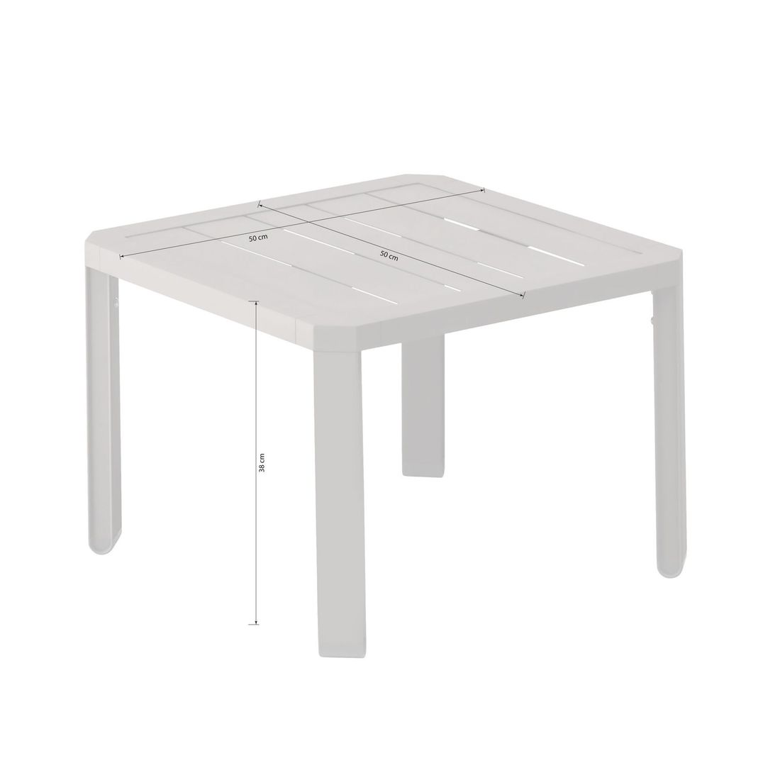 Kettler Latitude Beistelltisch Garten 50x50cm Aluminium