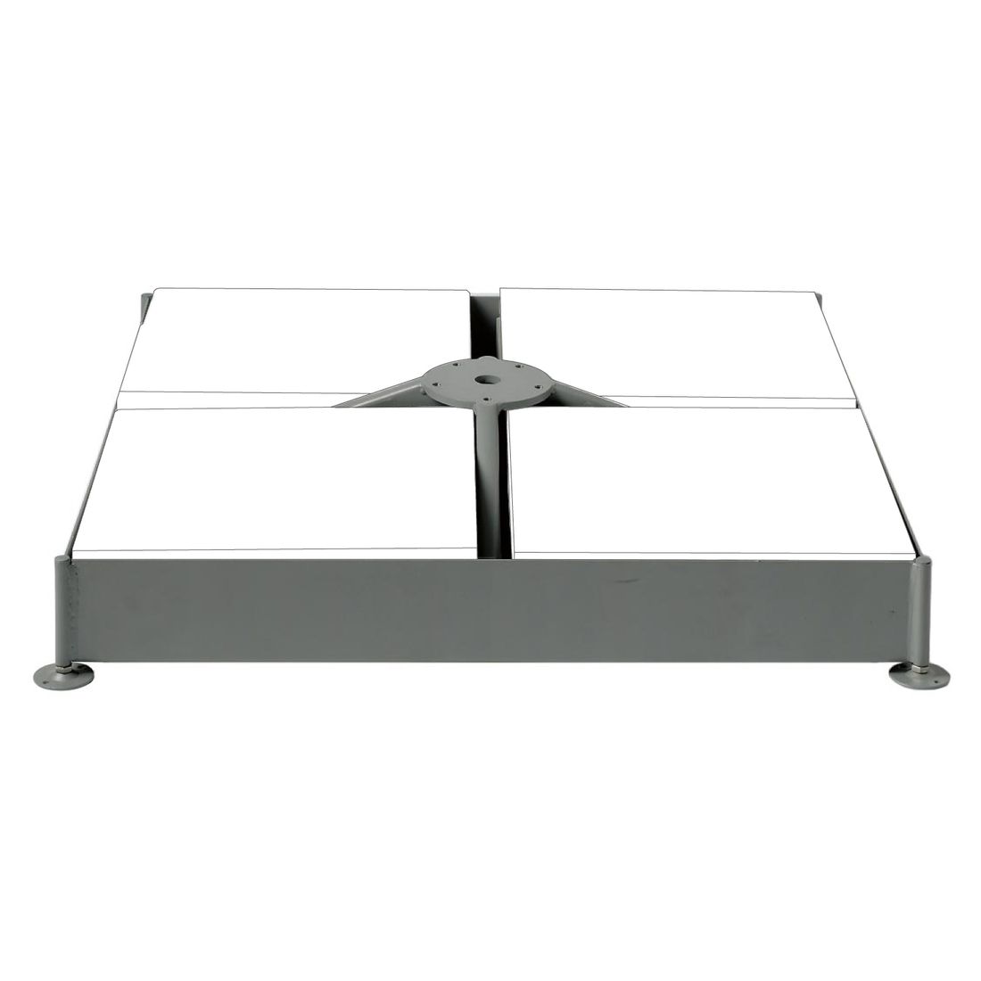 Glatz Schirmsockel M4 für 12 Platten - verzinkt 91x91x15 cm - ohne Platten - ohne Standrohr
