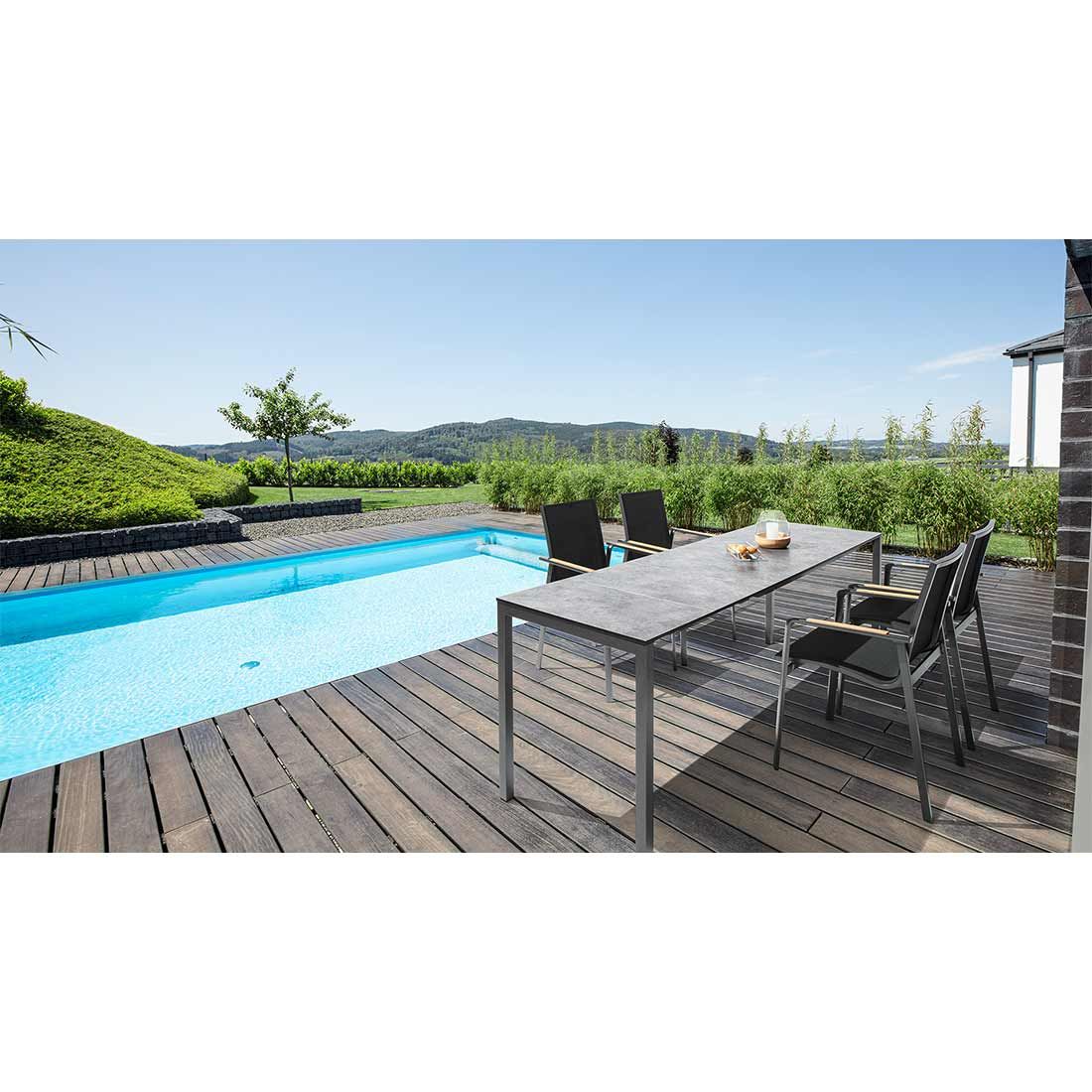 Kettler Cubic Ausziehtisch 138/210x68 cm Aluminium/HPL