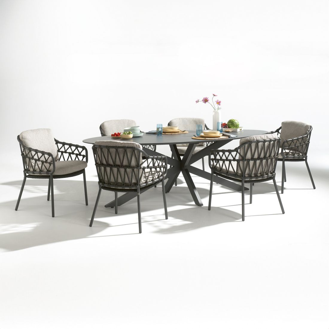 4Seasons Privada Gartentisch 240x107cm Edelstahl/HPL
