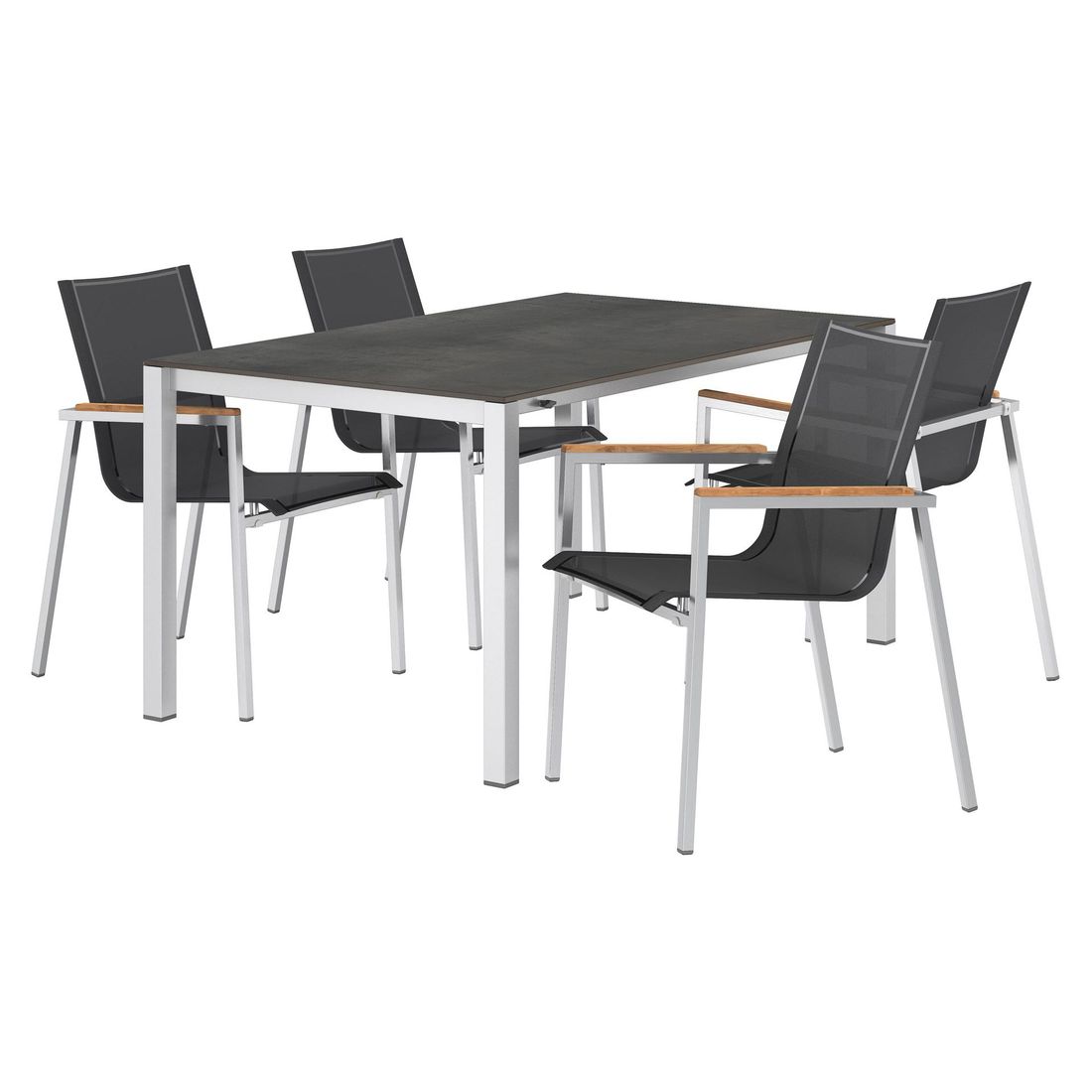 OUTLIV. Rimini Gartenmöbel-Set 5-tlg. Tisch 160/217/267x92cm