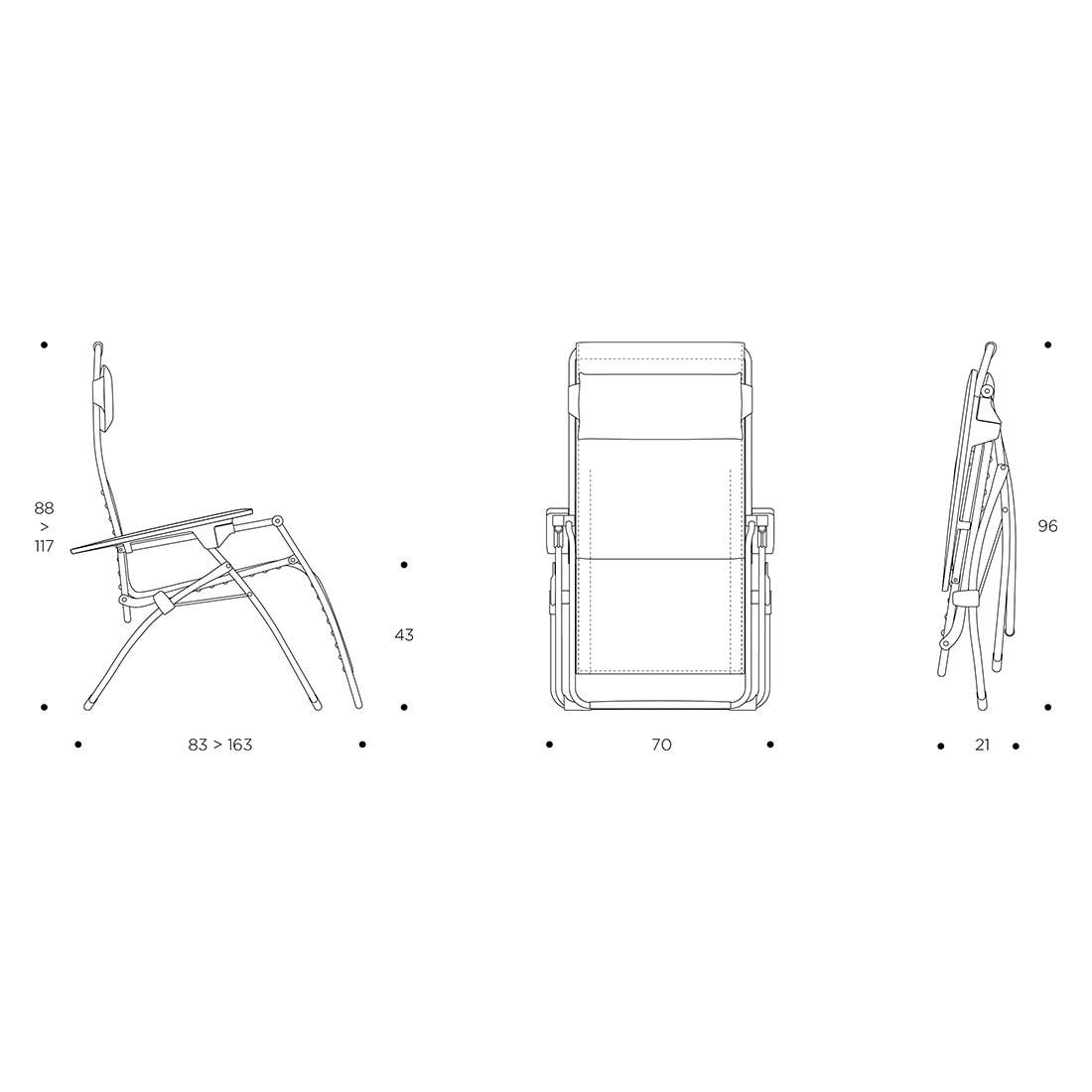 Lafuma Futura Relaxliege Stahl/BeComfort
