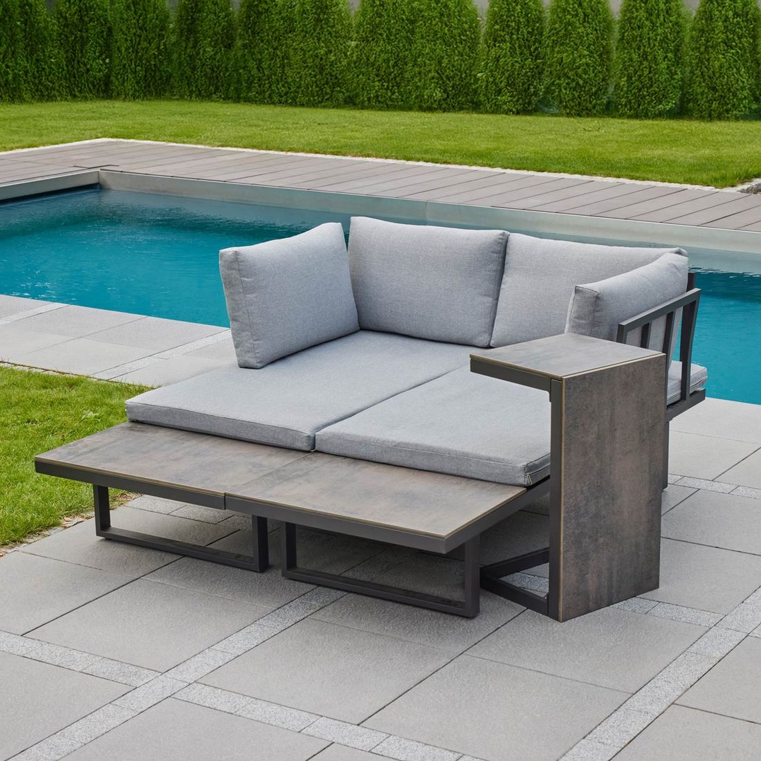 LC Garden Leyaro Ecklounge inkl. Loungetisch Aluminium/Polyester