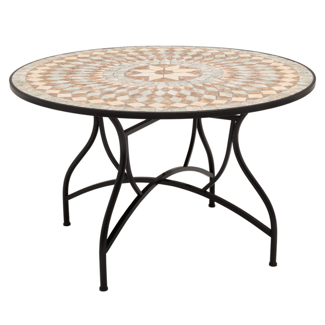 OUTLIV. Mosaik Gartentisch Ø120cm Eisen/Mosaik