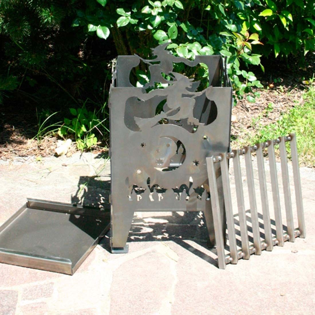 SvenskaV Hexe Feuerkorb Rohstahl  35,5x37,0x75 cm