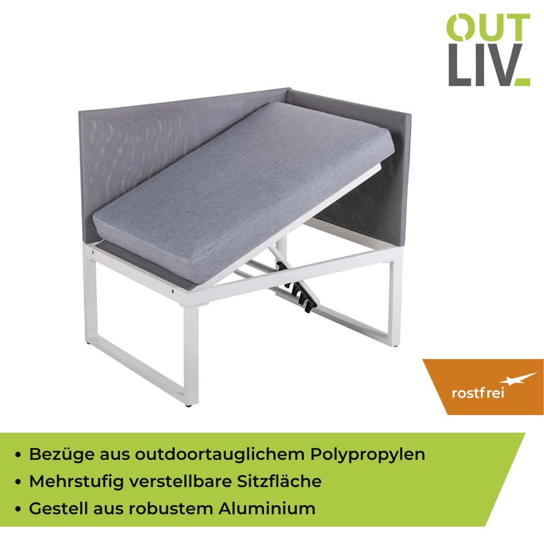 OUTLIV. Modular Loungeset inkl. Loungetisch Aluminium/Kunstfaser