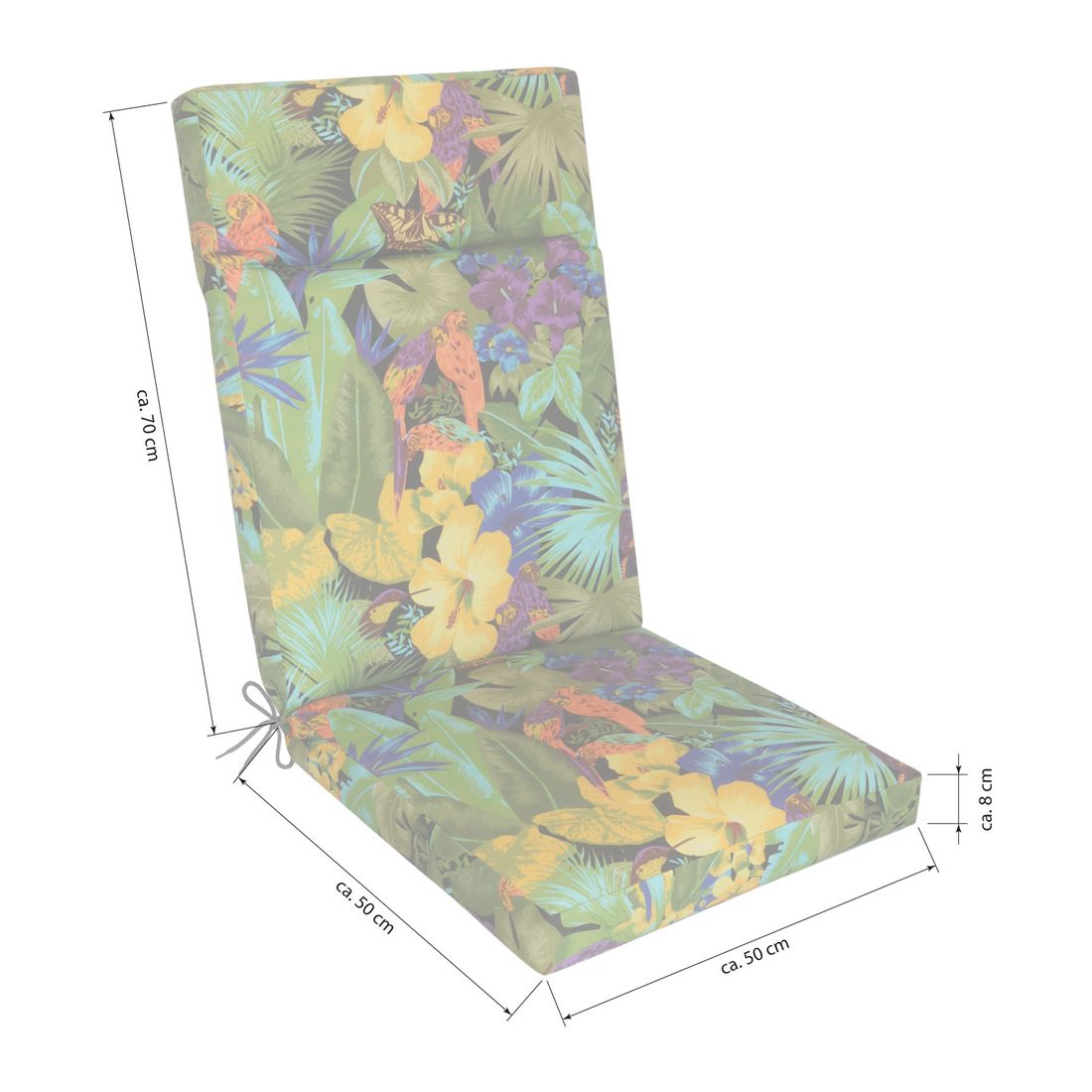 KETTtex Florida Gartenstuhlauflage Hochlehner 50x120cm Kunstfaser