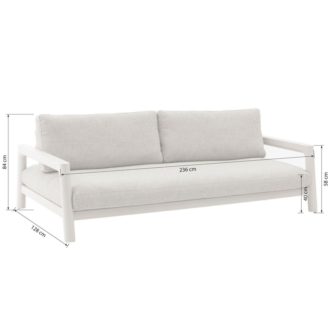 Zebra Cozy Loungeset inkl. Lifttisch Aluminium/Rope/Sunproof