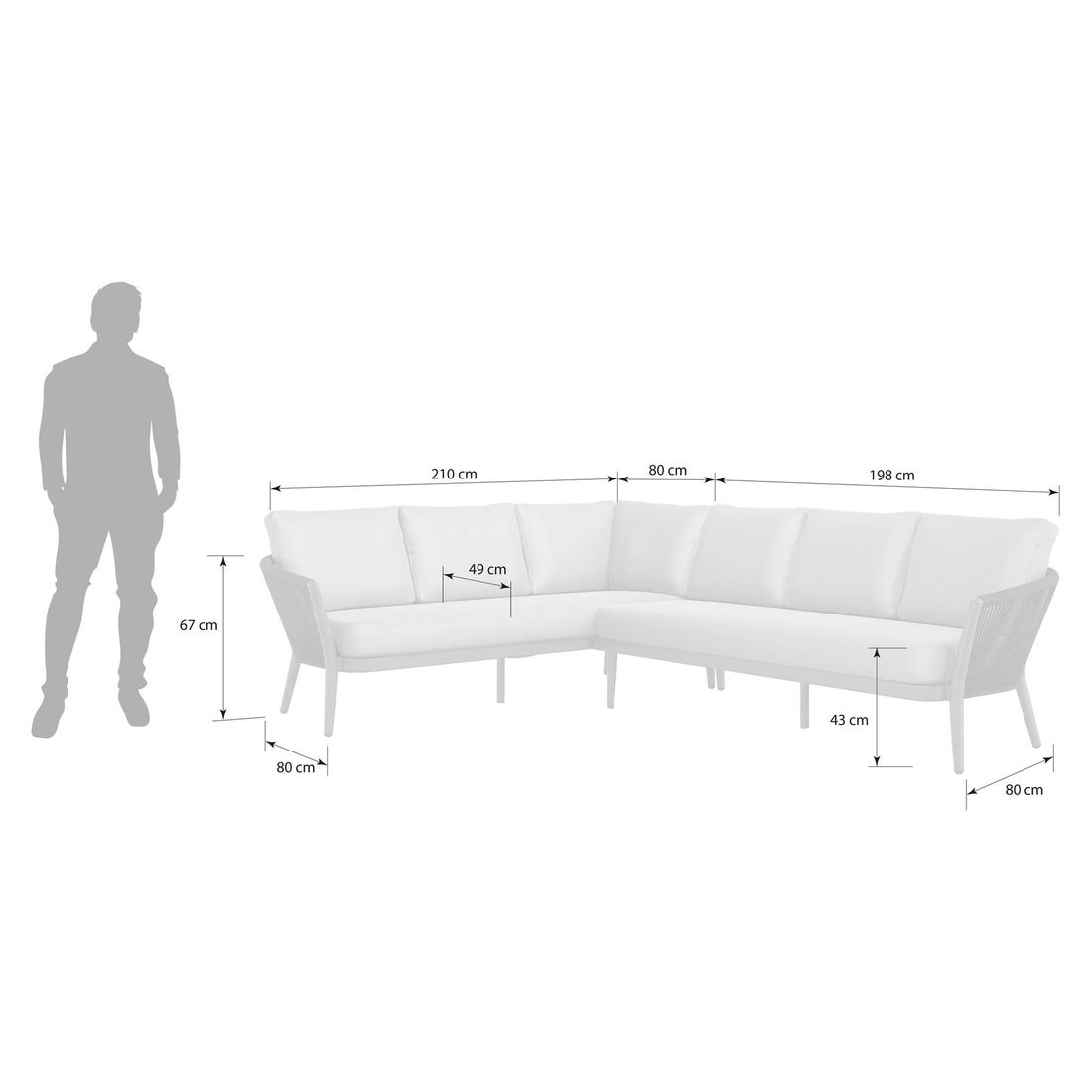 OUTLIV. Monet Ecklounge Aluminium/Rope/Olefin