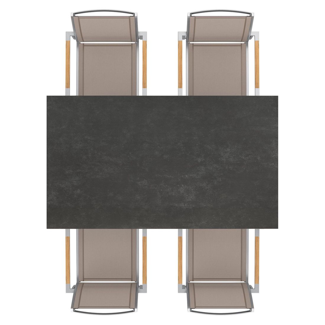 OUTLIV. Oviedo Gartenmöbel-Set M (4 Plätze) Tisch 160/217/267x92cm