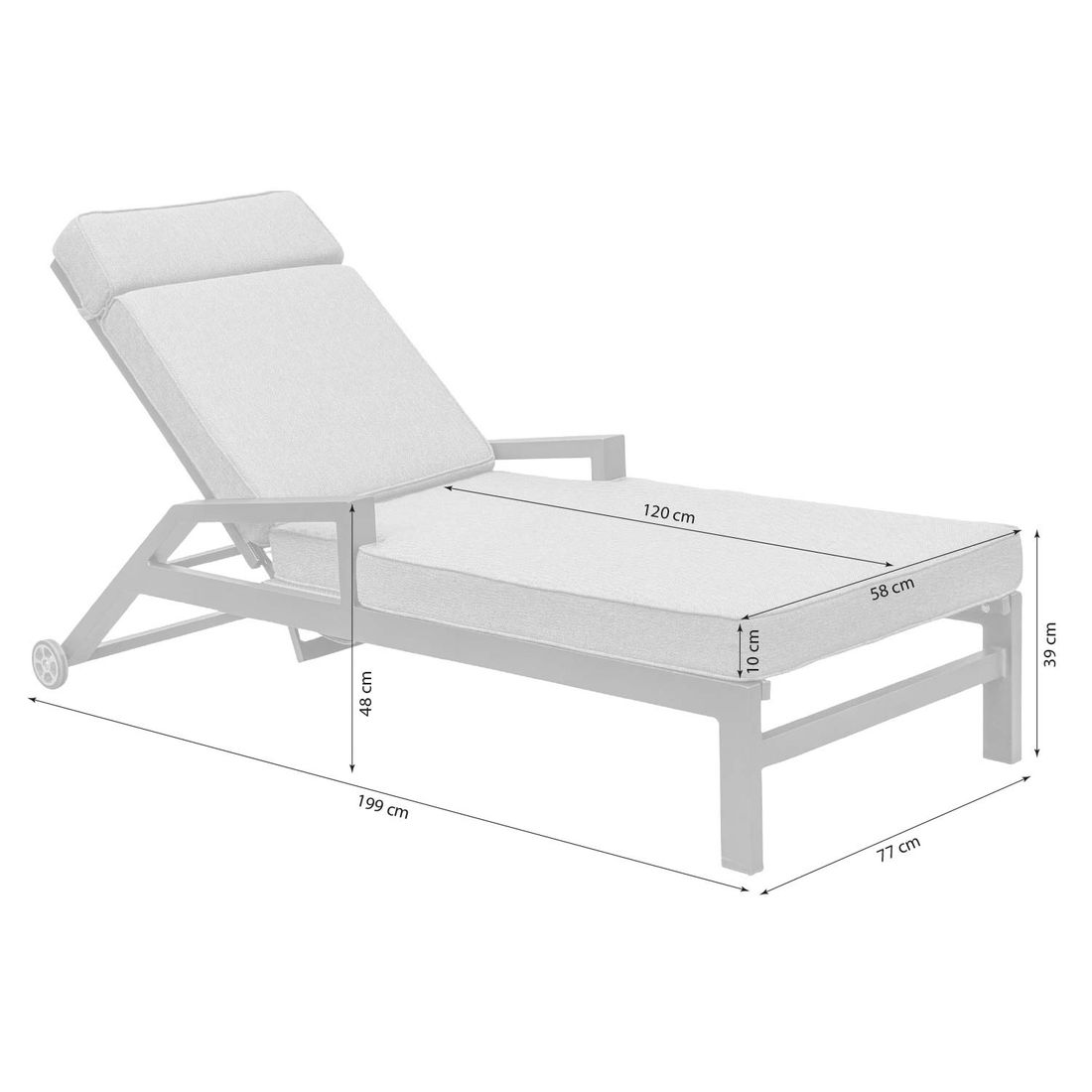 LC Garden Sondrino Gartenliege verstellbar Aluminium/Kunstfaser