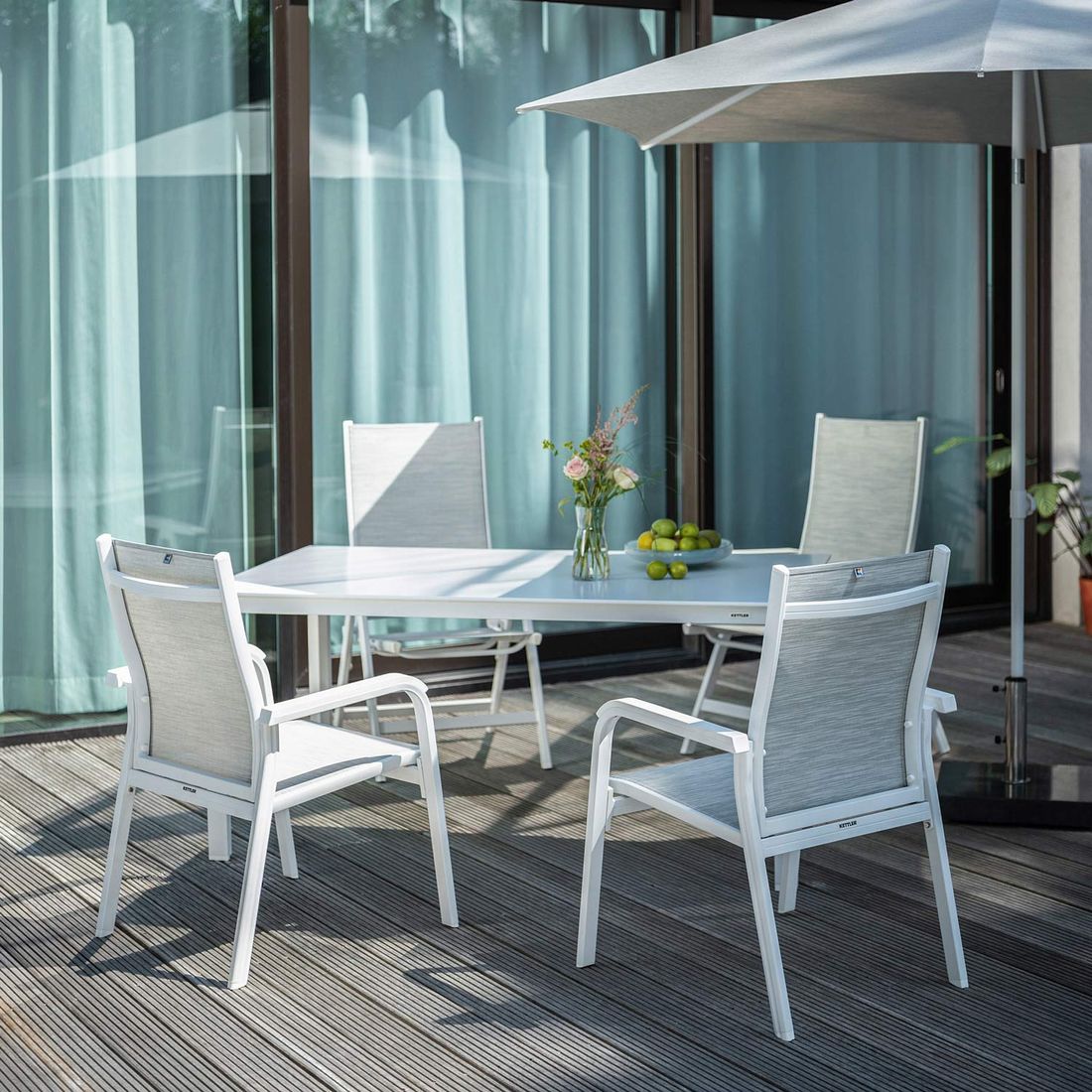 Kettler Basic Plus Gartenmöbel-Set M (4 Plätze) Tisch 160x95cm