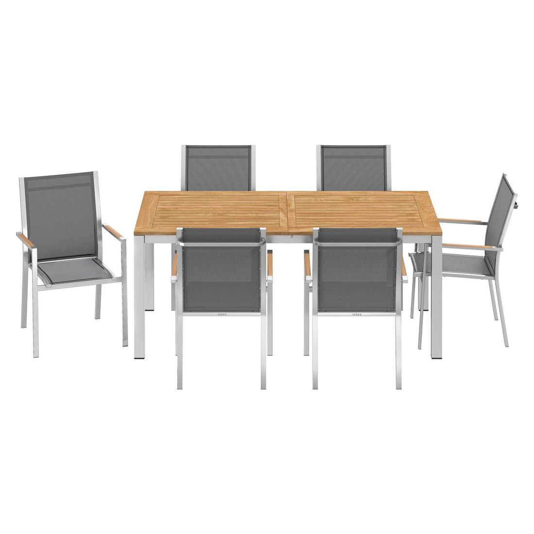Zebra One Gartenmöbel-Set L (6 Plätze) mit OUTLIV. Tisch 180/240x90cm