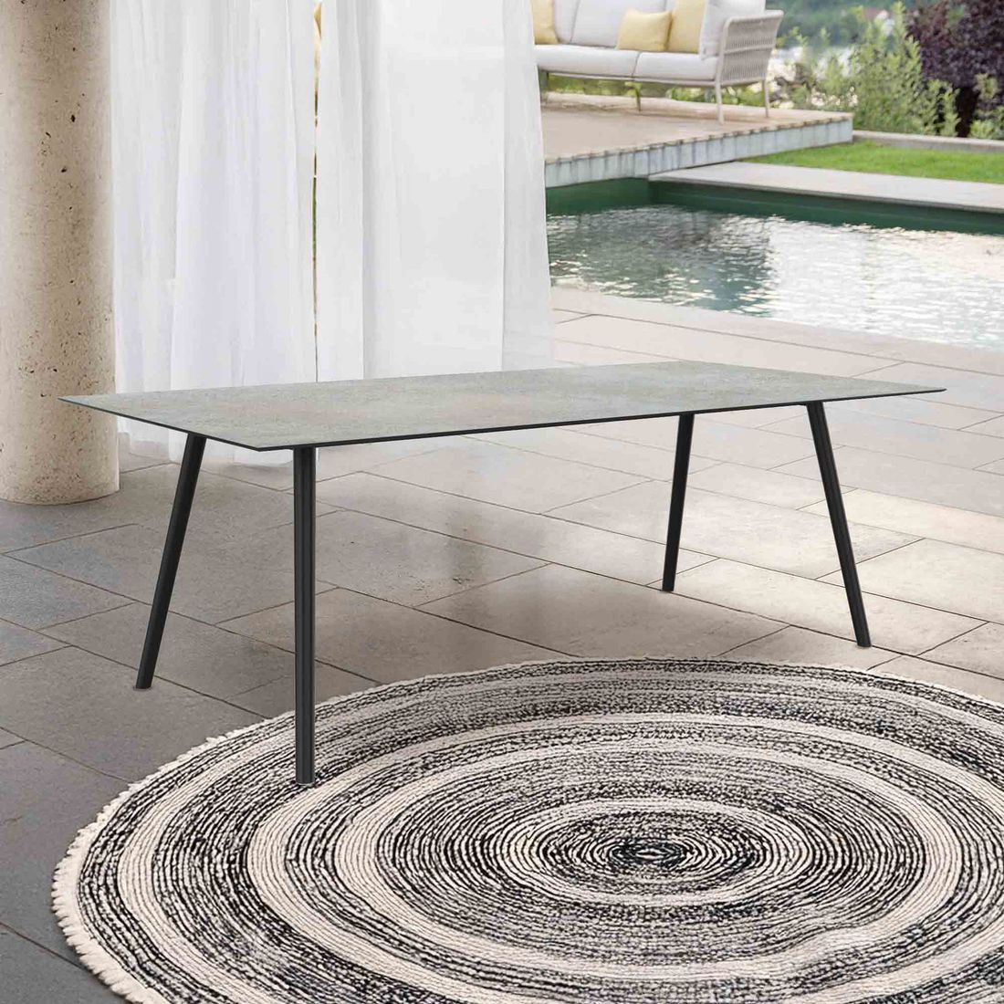 Stern Interno Gartentisch 220x100cm Aluminium/Silverstar 2.0
