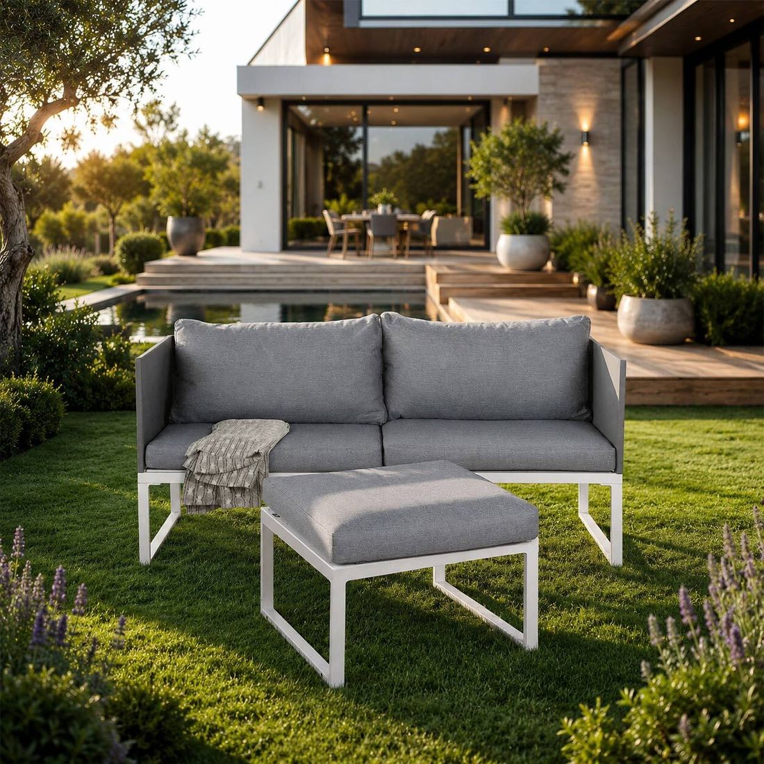 OUTLIV. Modular Loungeset inkl. Loungetisch Aluminium/Polypropylen