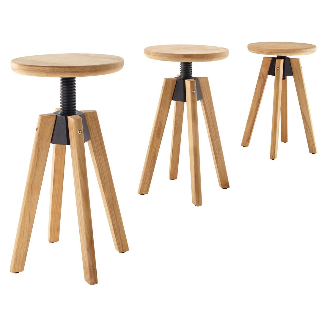 Solpuri Spindle Gartenhocker Teak