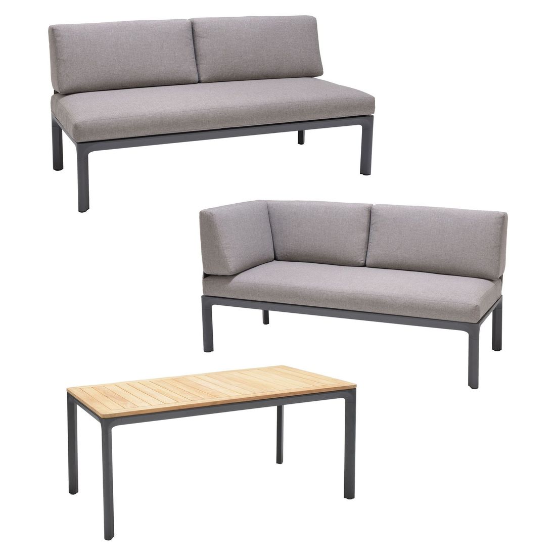 LifestyleGarden Dalgas Dininglounge Tisch 160x90cm Aluminium/Olefin