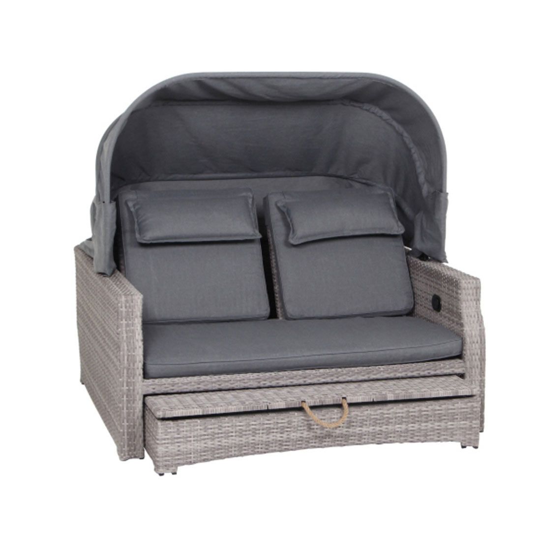 Siena Garden Lobos II Daybed verstellbar Geflecht/Textil inkl. Kissen