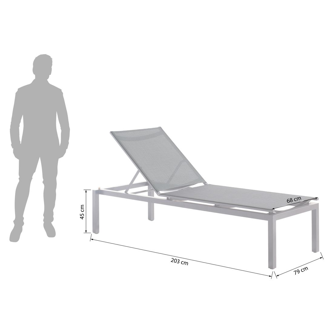 Sieger Brest Gartenliege Aluminium/Textilux