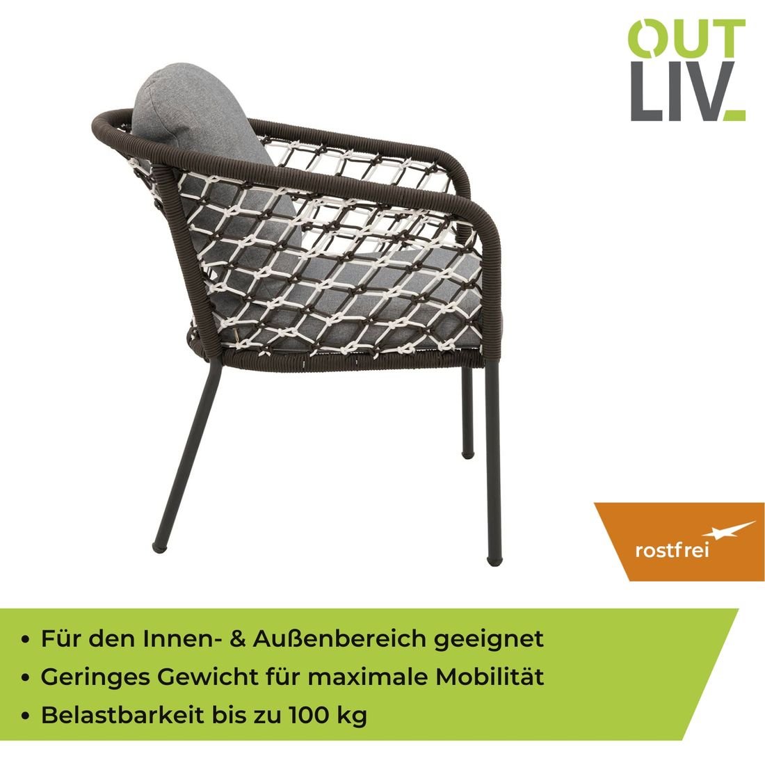 OUTLIV. Mali Gartensessel Aluminium/Rope