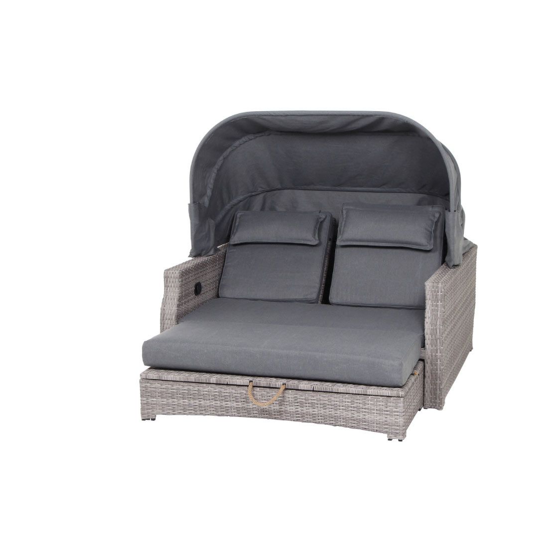 Siena Garden Lobos II Daybed verstellbar Geflecht/Textil inkl. Kissen