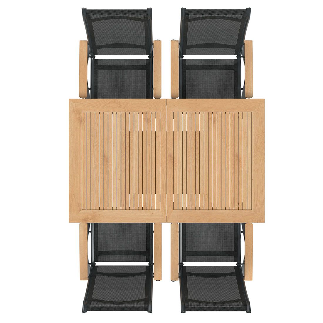 OUTLIV. Alpha Gartenmöbel-Set M verstellbar (4 Plätze) Tisch 150/210x90cm