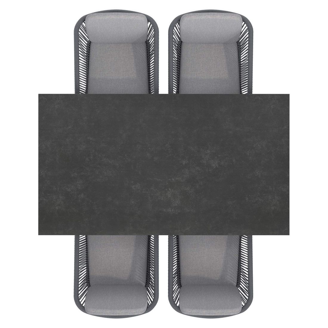 OUTLIV. Ohio Gartenmöbel-Set M (4 Plätze) Tisch 160x90cm Kufe