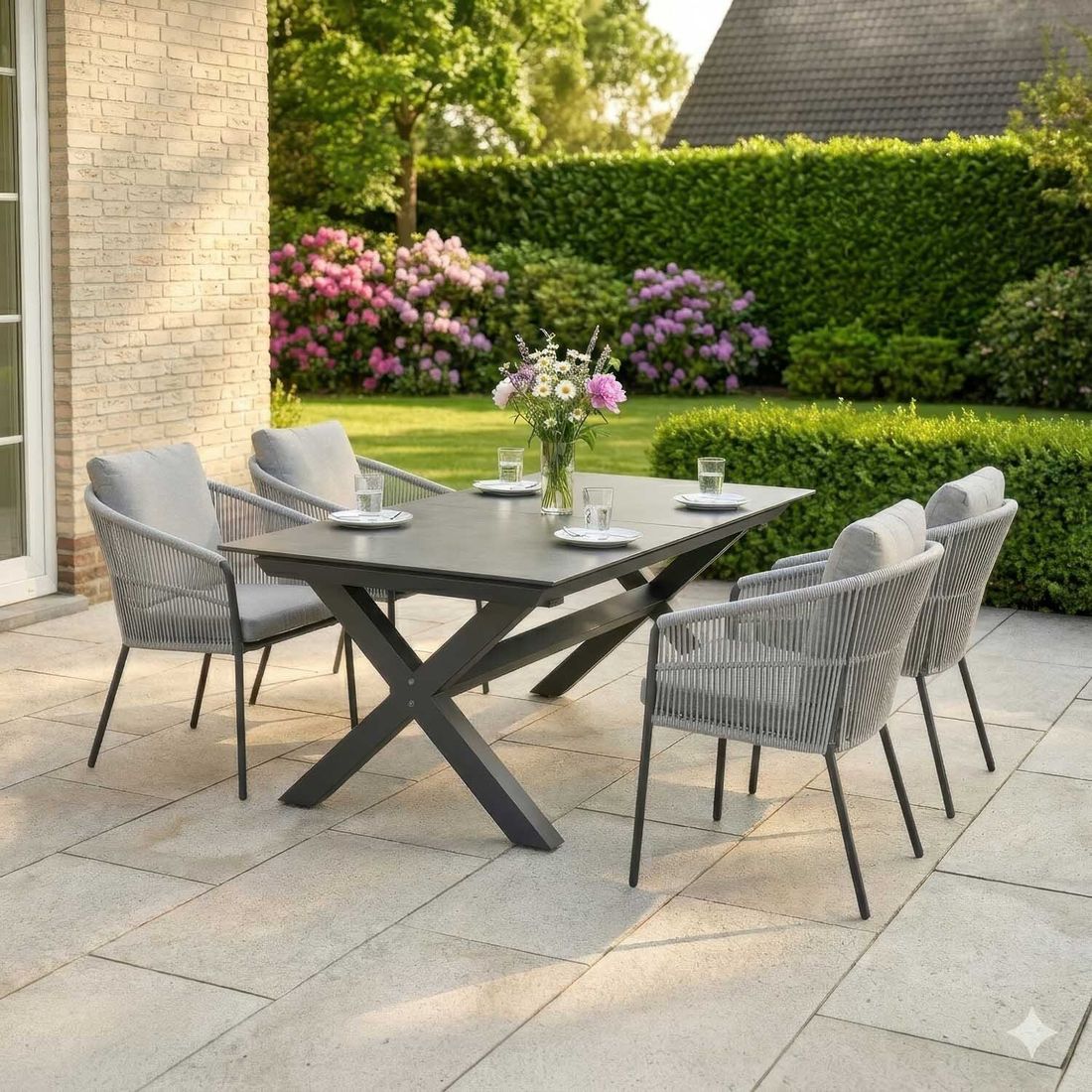 LC Garden Covo Gartenmöbel-Set M (4 Plätze) Tisch 200/260x100cm