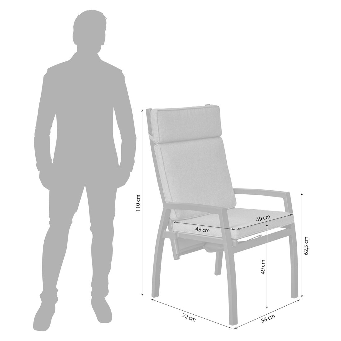 LC Garden Sondrino Gartensessel verstellbar verstellbar Aluminium/Kunstfaser