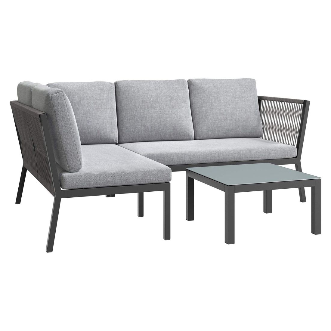 OUTLIV. Alex Ecklounge inkl. Loungetisch Aluminium/Rope