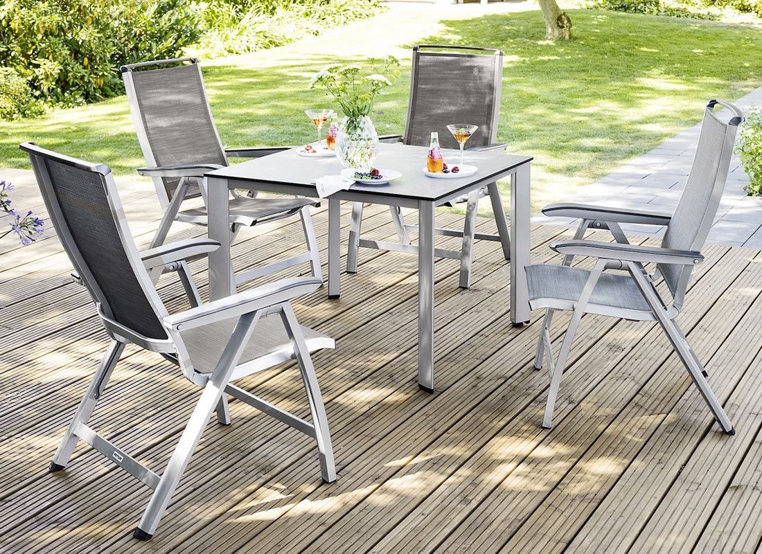 Kettler Forma II Gartenmöbel-Set M verstellbar (4 Plätze) Tisch 95x95cm