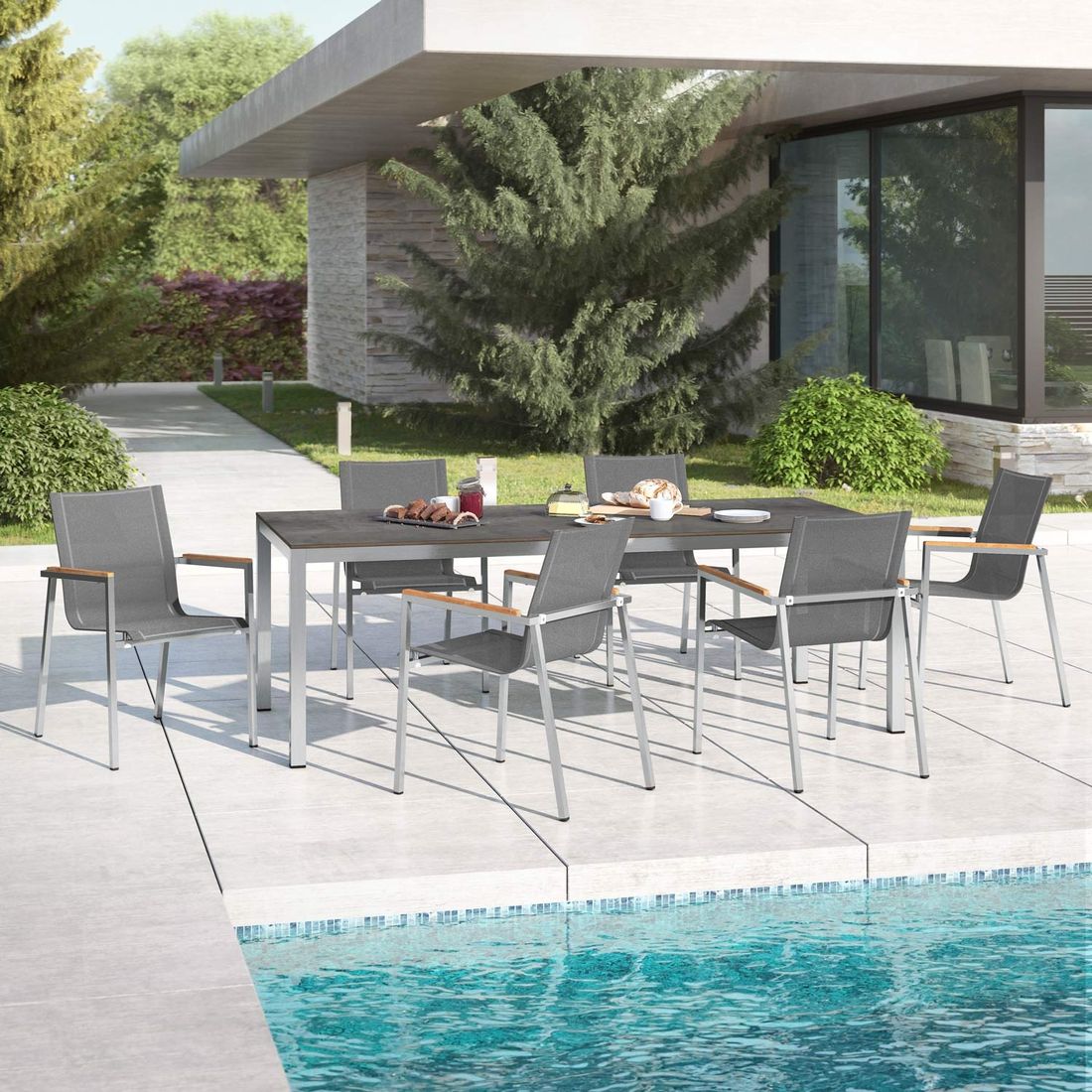OUTLIV. Rimini Gartenmöbel-Set L (6 Plätze) Tisch 220x100cm