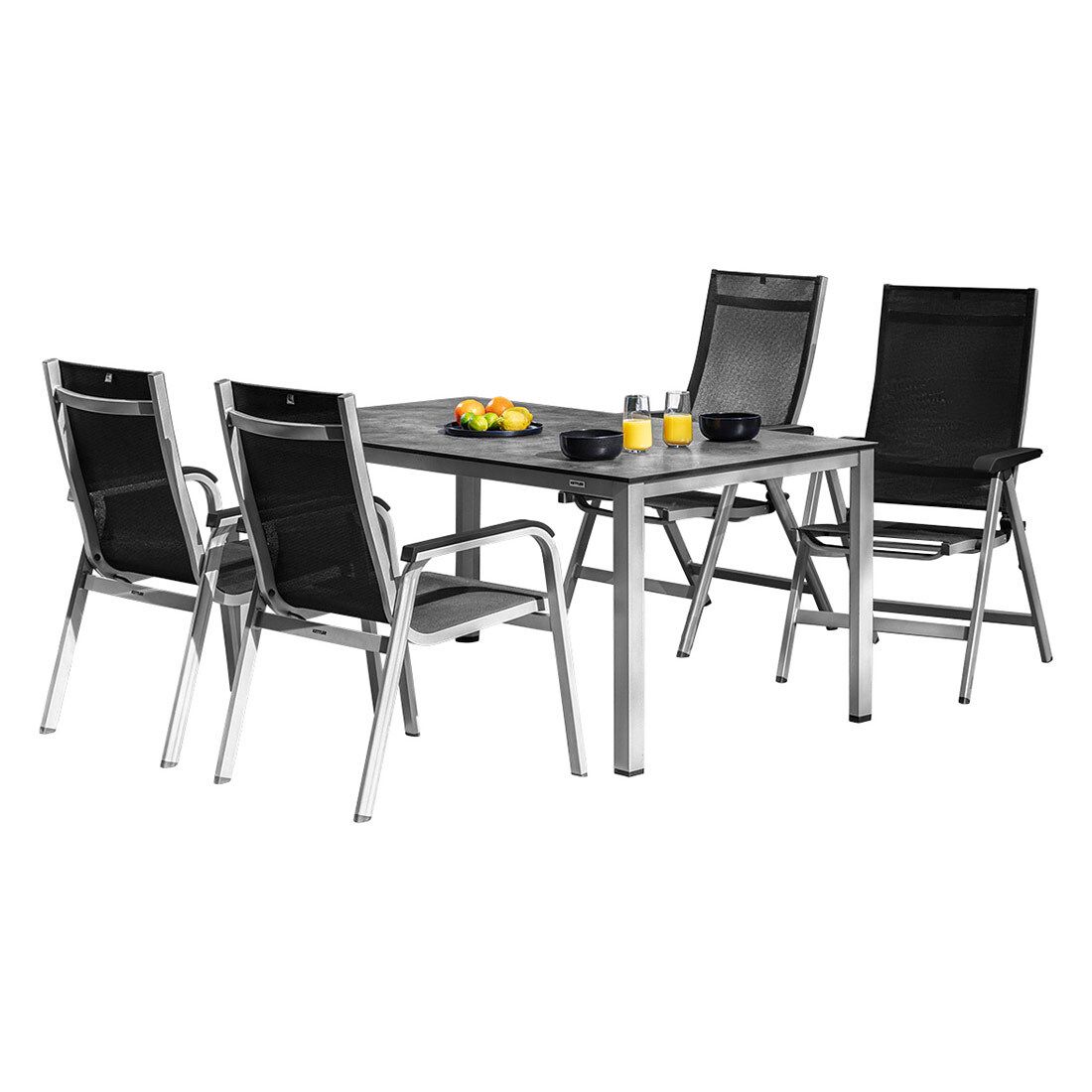 Kettler Basic+ Premium Gartenmöbel-Set M (4 Plätze) Tisch 160x95cm
