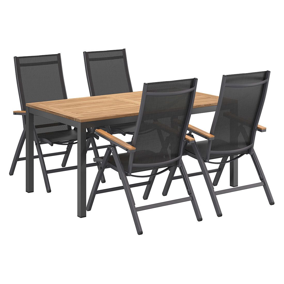 OUTLIV. Kobe Gartenmöbel-Set M (4 Plätze) Tisch 160x90cm