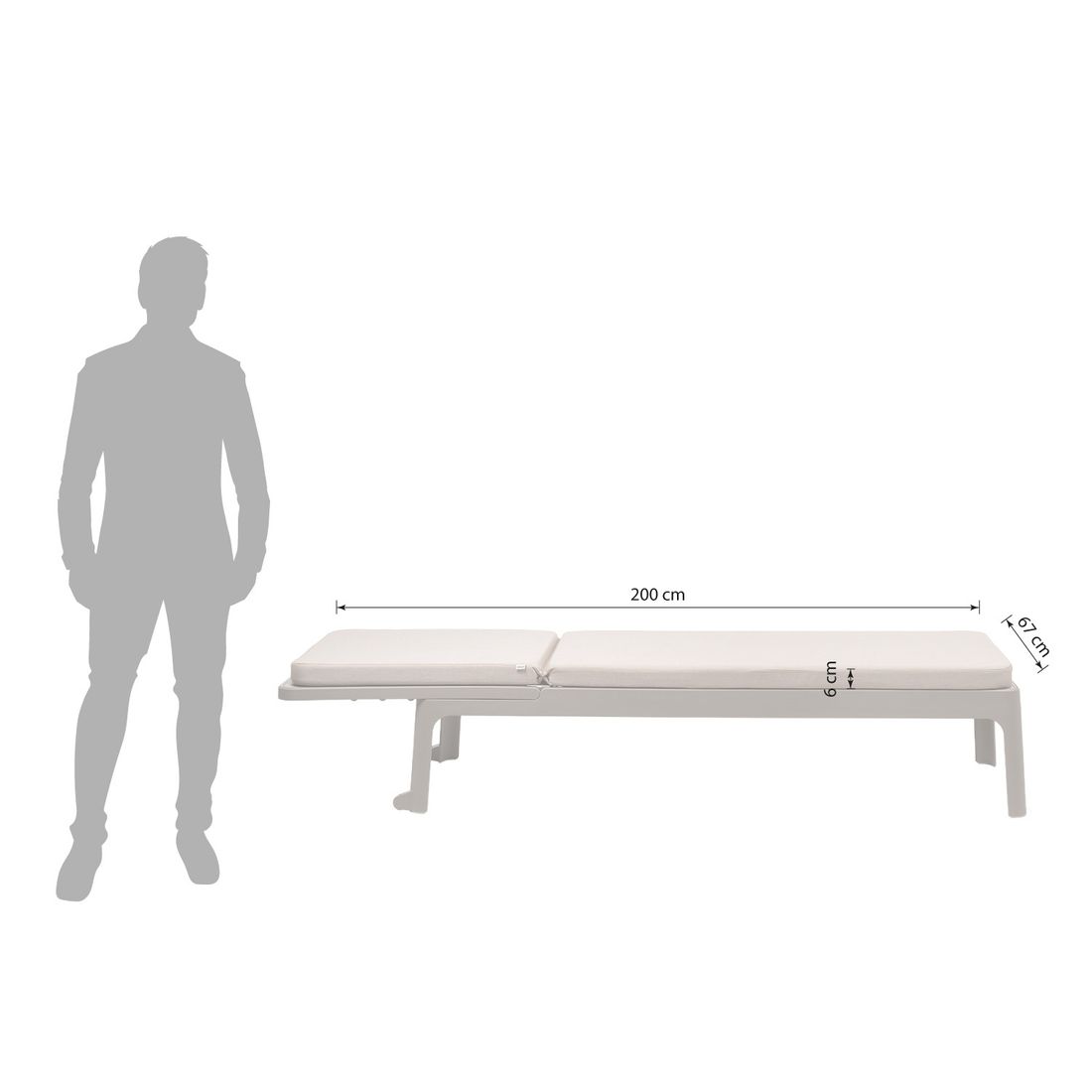 Nardi Plano Gartenliegenauflage 67x200cm Polyacryl