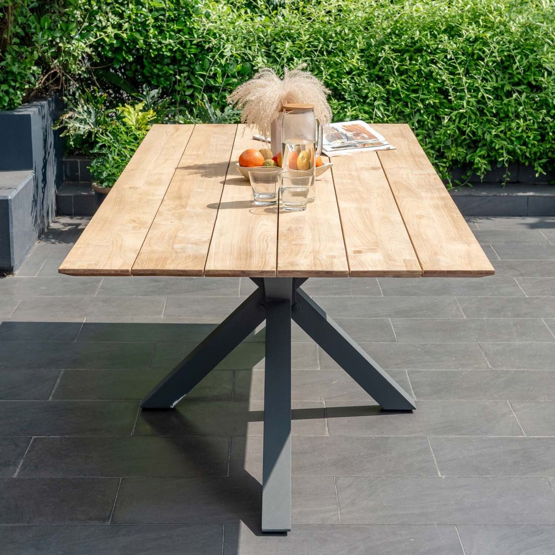 LifestyleGarden Viborg Gartentisch 216x98,5cm Aluminium/Teak