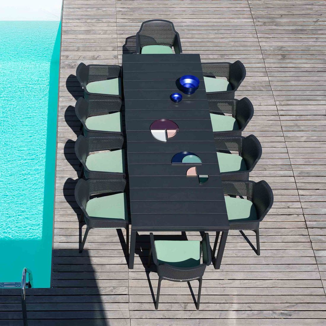 Nardi Net Gartenmöbel-Set XXL (10 Plätze) Tisch 210/280x100cm