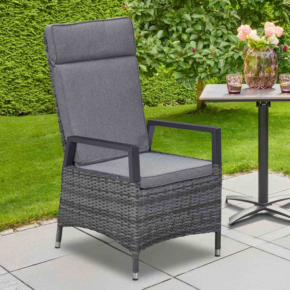 LC Garden Vivera-Stone Gartensessel verstellbar Aluminium/Geflecht