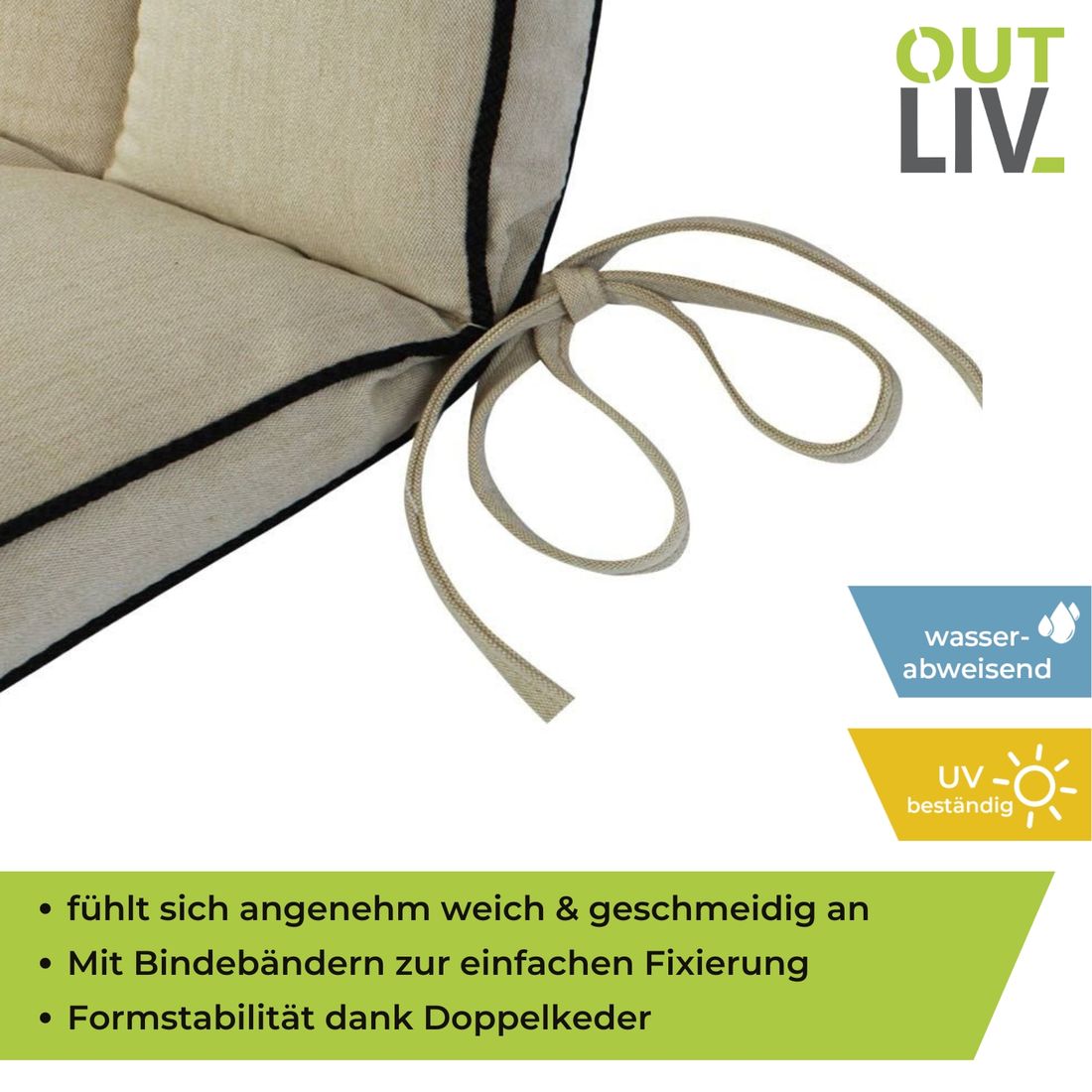 OUTLIV. Romeo Gartenstuhlauflage Niedriglehner 40x90cm Dralon