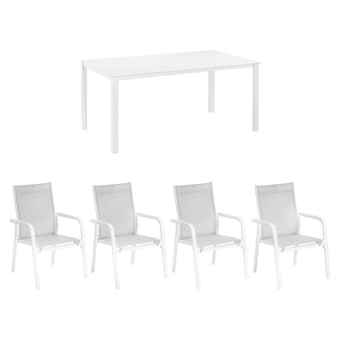 Kettler Basic Plus Gartenmöbel-Set M (4 Plätze) Tisch 160x95cm